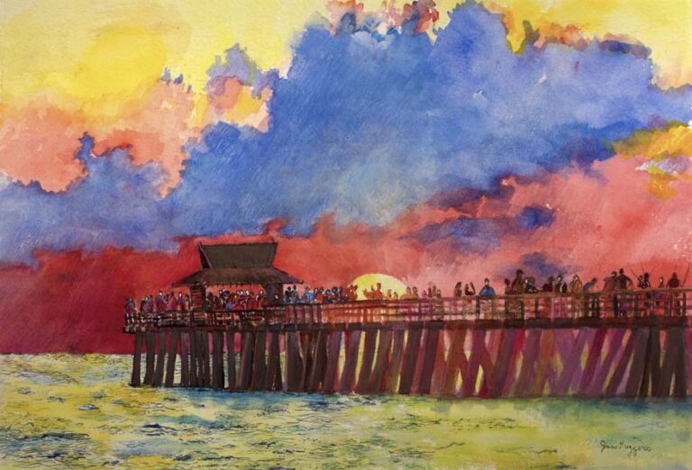 Crimson Sky at the Pier